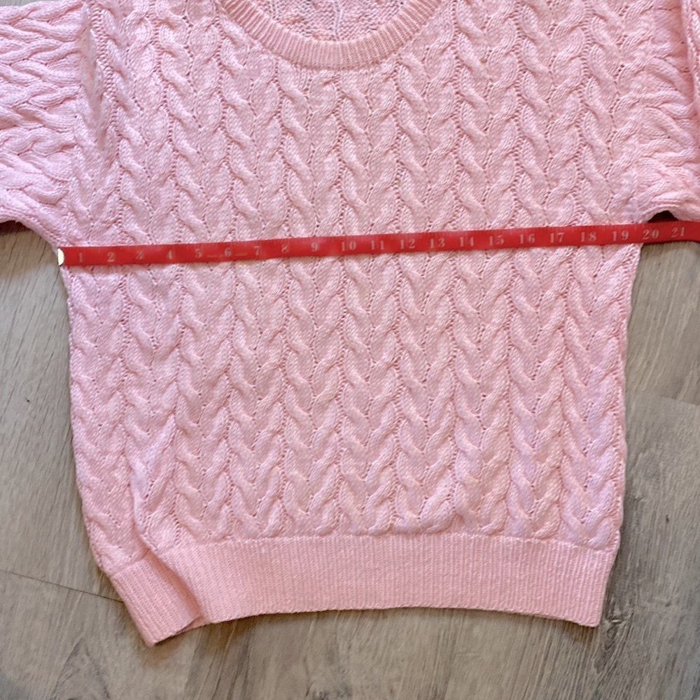Lovely Pink Long Sleeve Cable Knit Sweater - Picture 11 of 13
